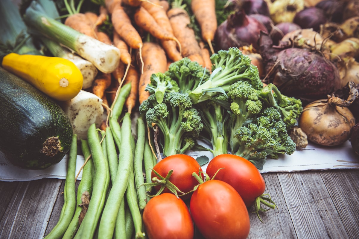 Healthy colorful meal bowls with fresh vegetables and grains
